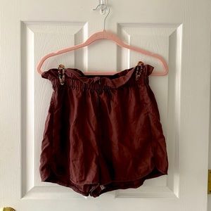 Express S, purple high waist shorts